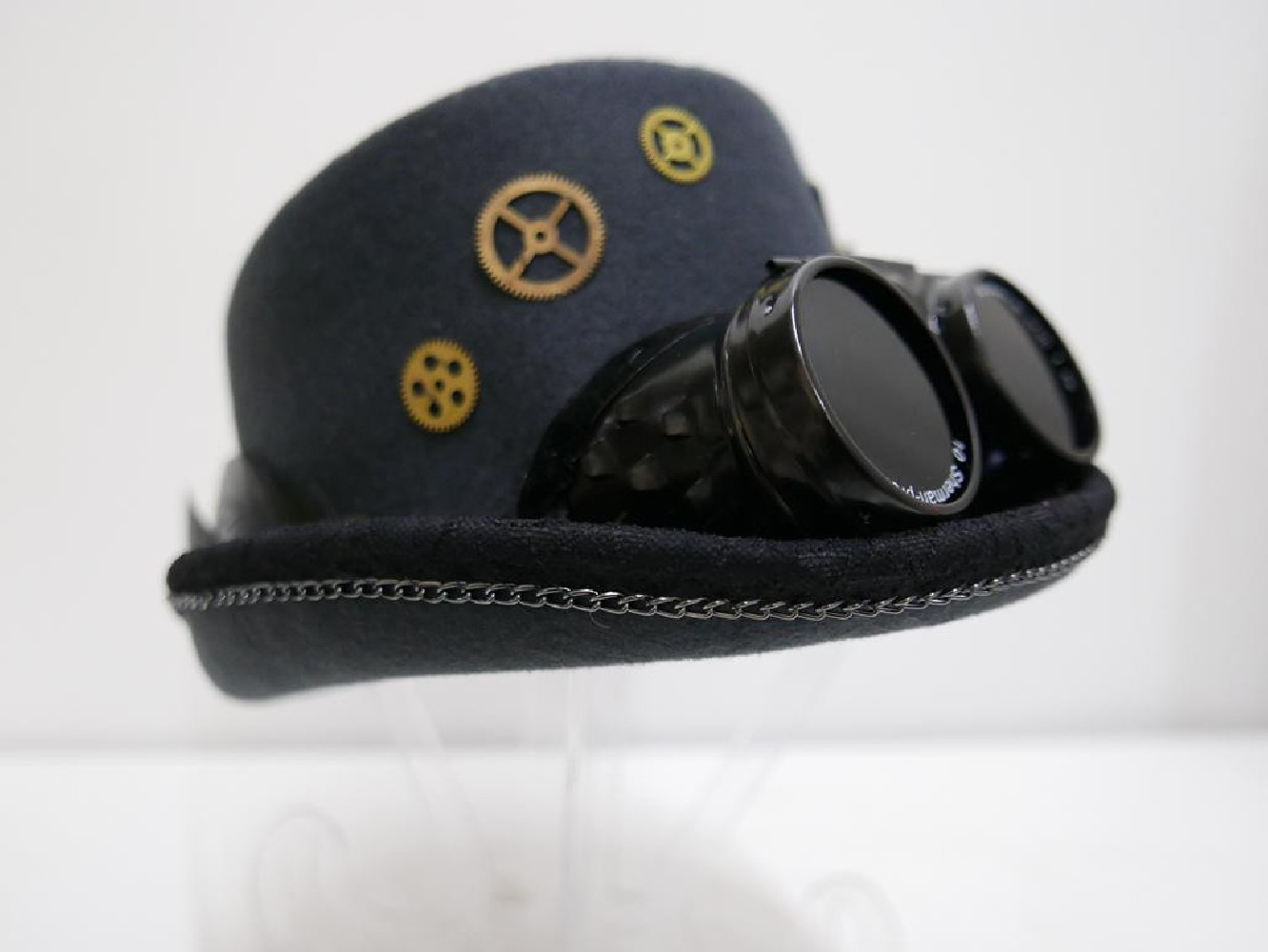 Steampunk,  stalowy designerski cylinder 56-58 cm