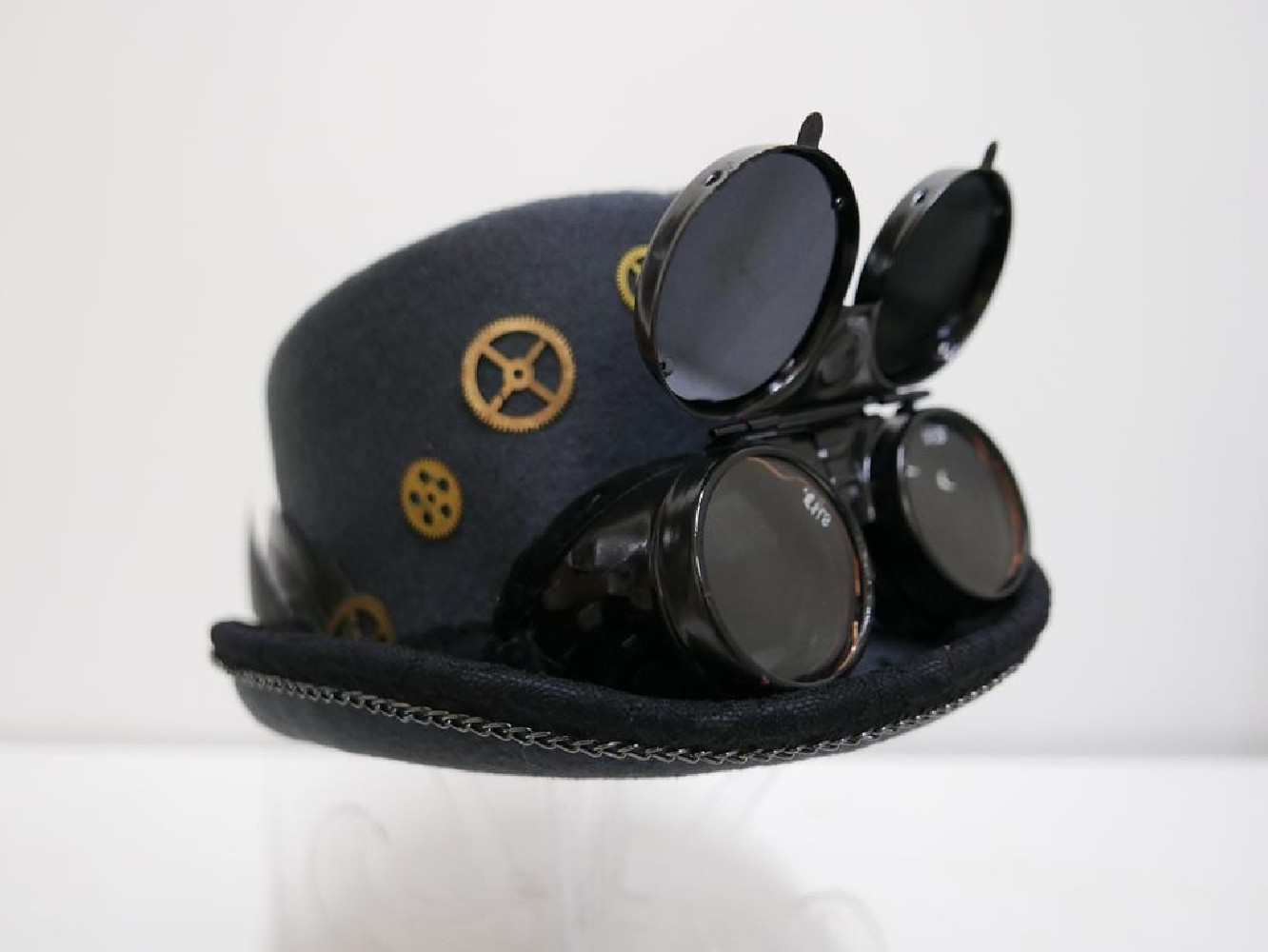 Steampunk,  stalowy designerski cylinder 56-58 cm