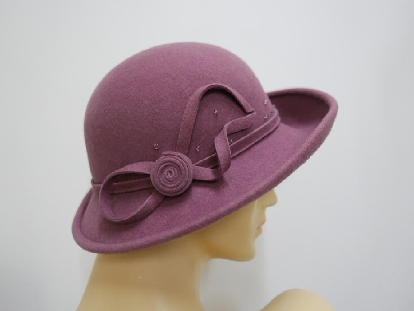 Wera- wrzosowy kapelusz filcowy-57-59  cm