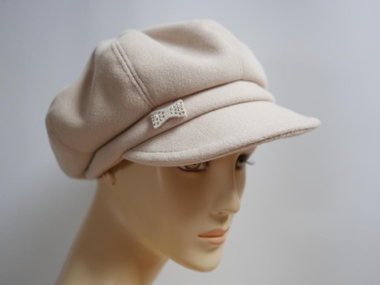 Beżowy kaszkiet do 58 cm regulowany