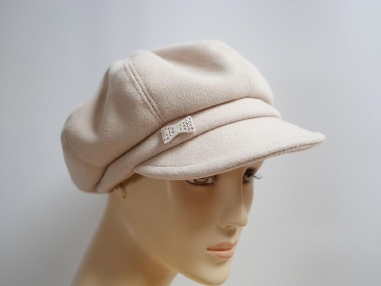 Beżowy kaszkiet do 58 cm regulowany