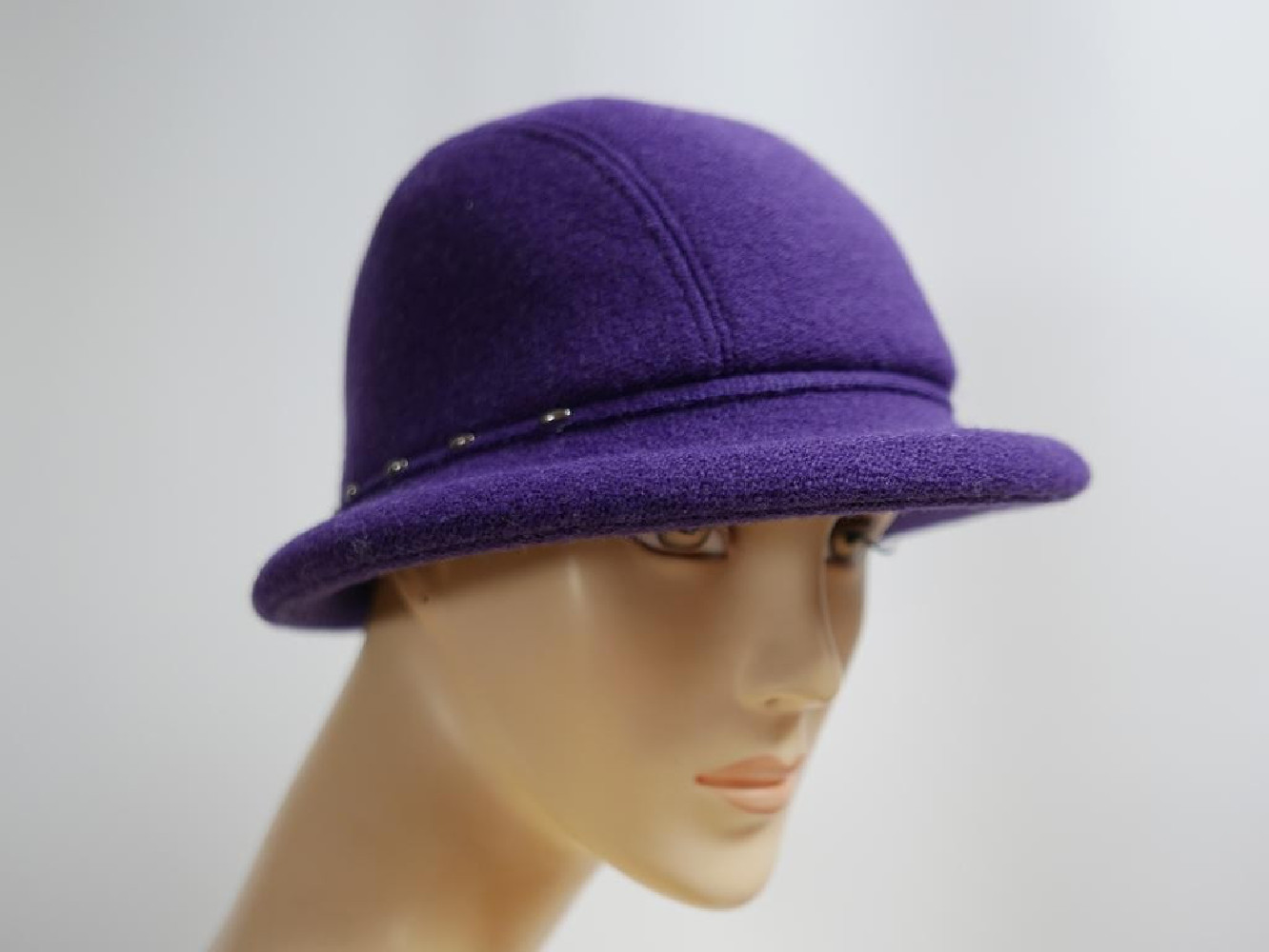 Fioletowy kapelusz tkanina do 58 cm- regulowany