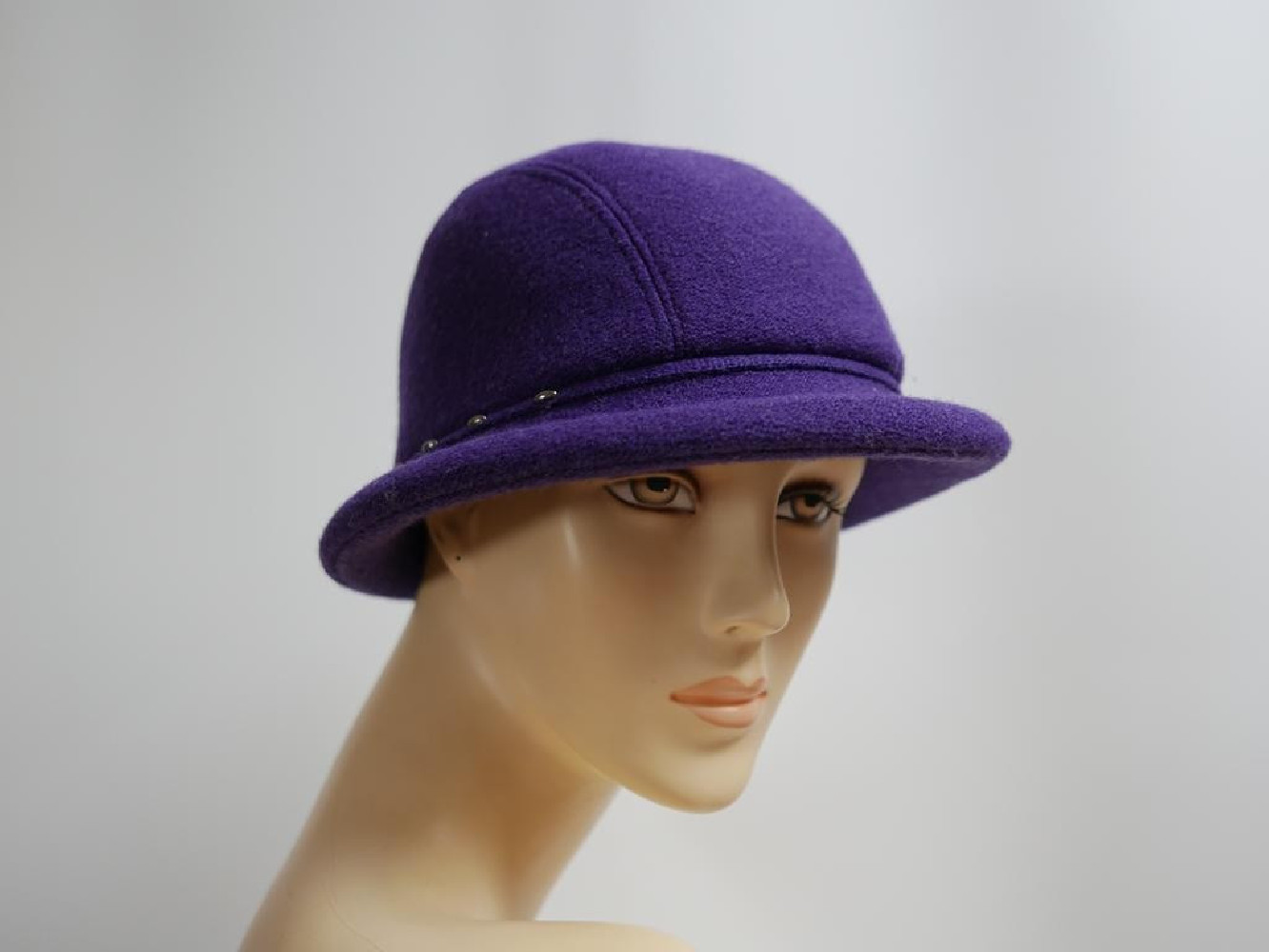 Fioletowy kapelusz tkanina do 58 cm- regulowany