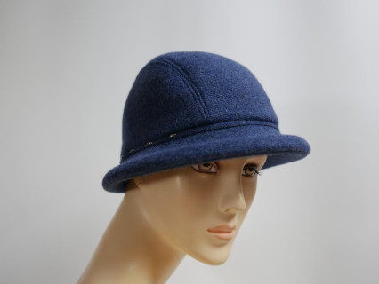 Niebieski kapelusz tkanina do 58 cm- regulowany