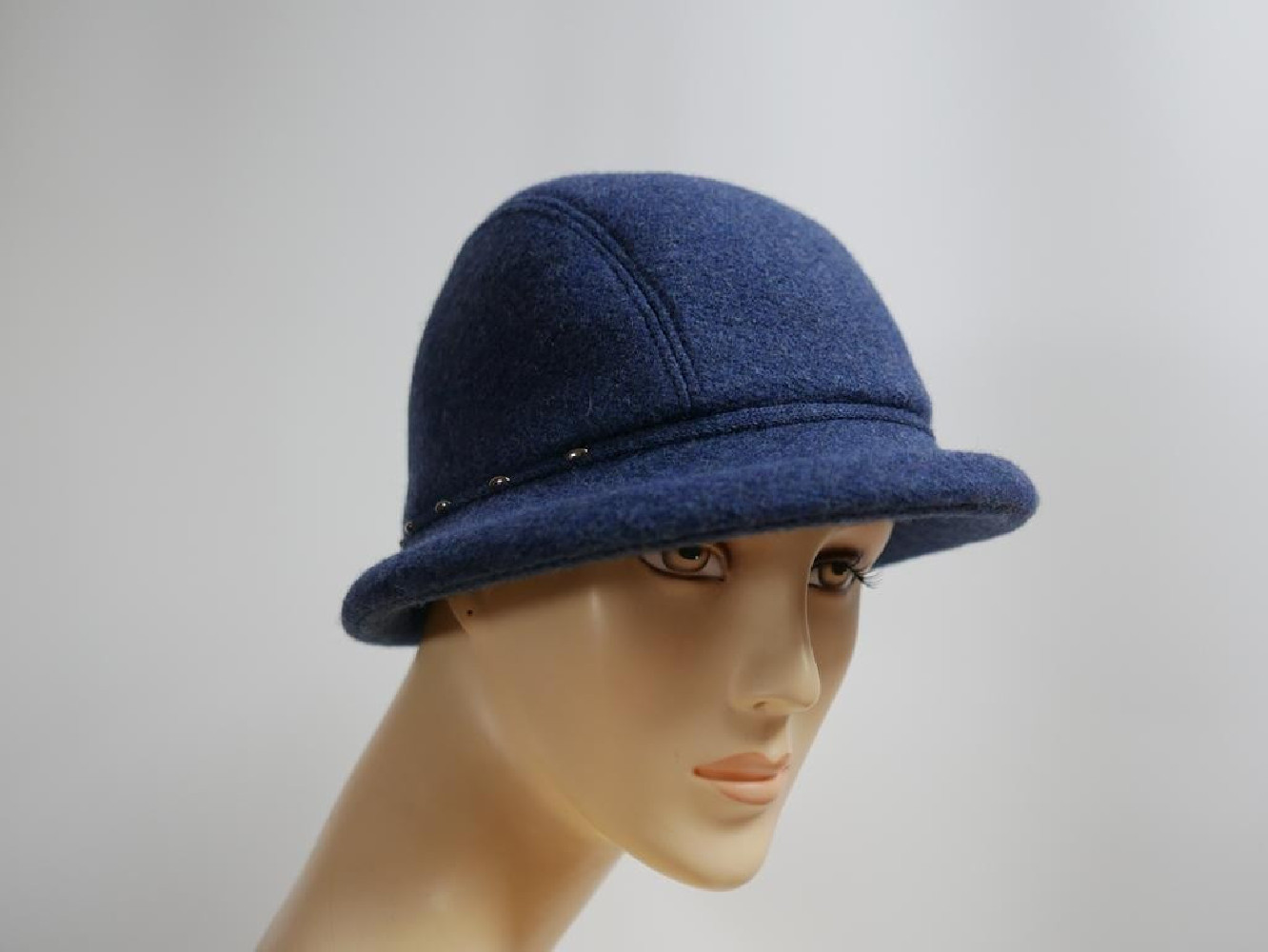 Niebieski kapelusz tkanina do 58 cm- regulowany