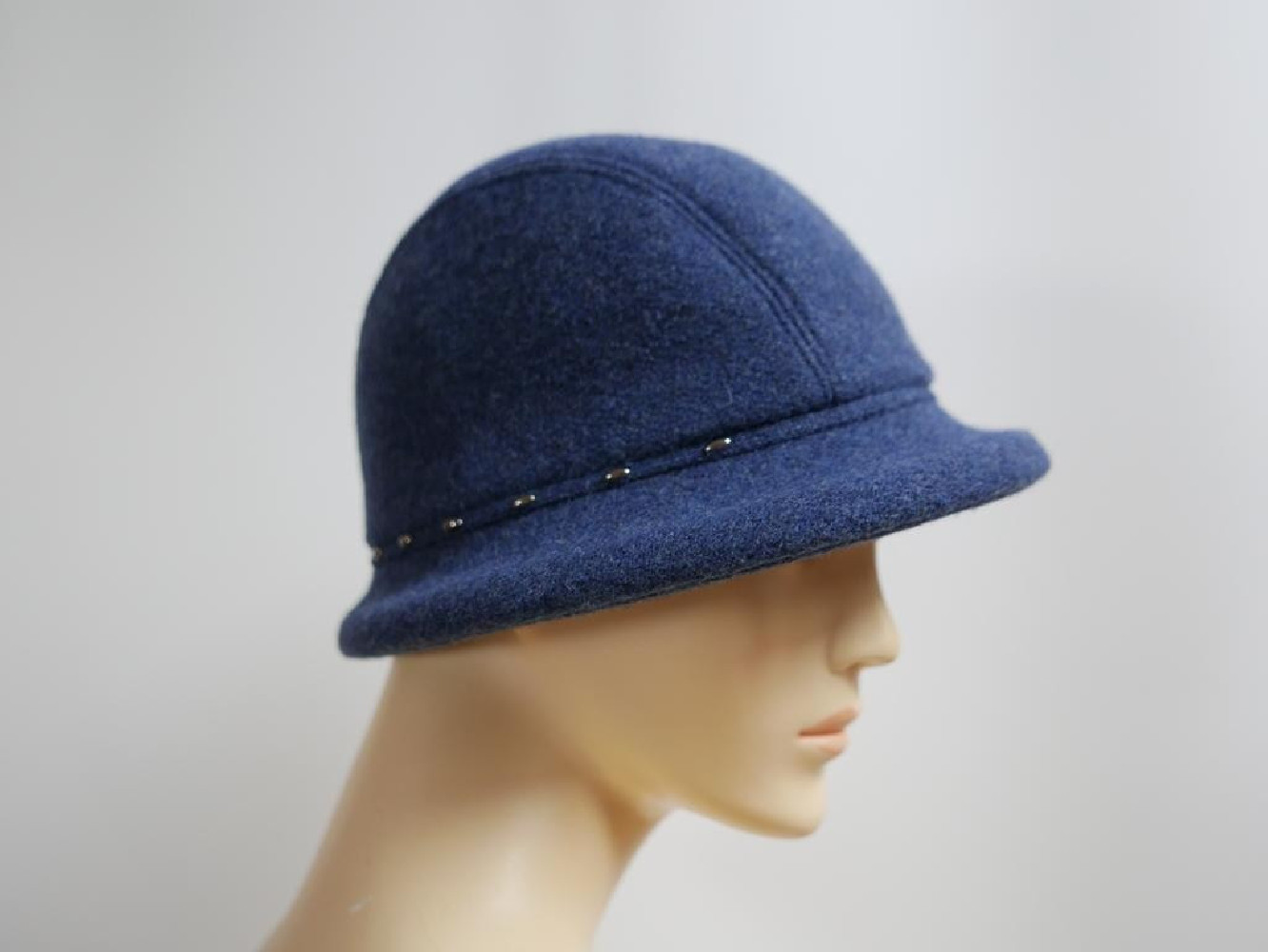 Niebieski kapelusz tkanina do 58 cm- regulowany