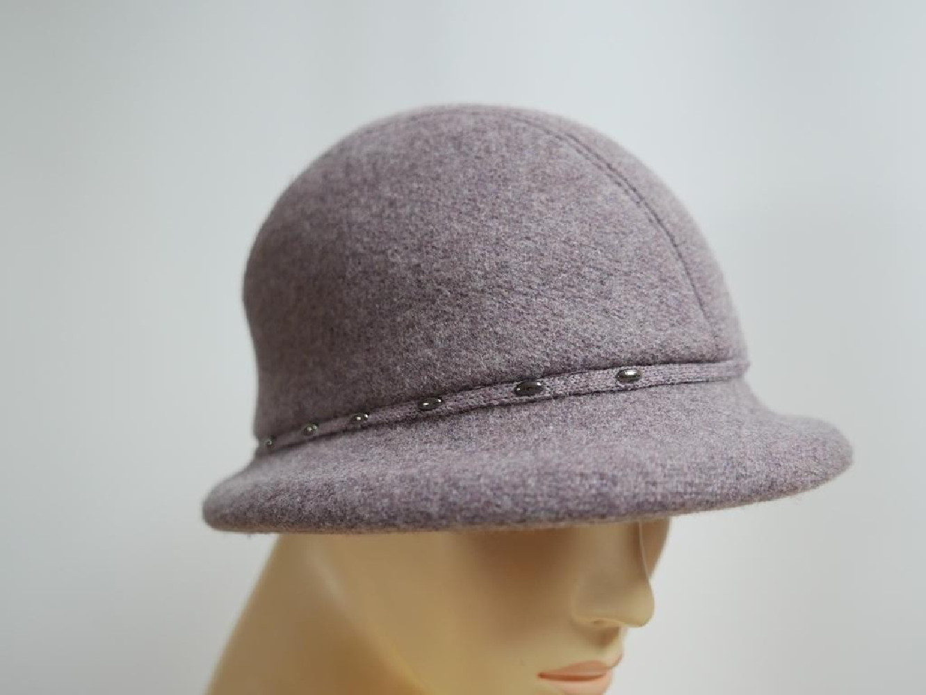 Wrzosowy kapelusz tkanina do 58 cm- regulowany