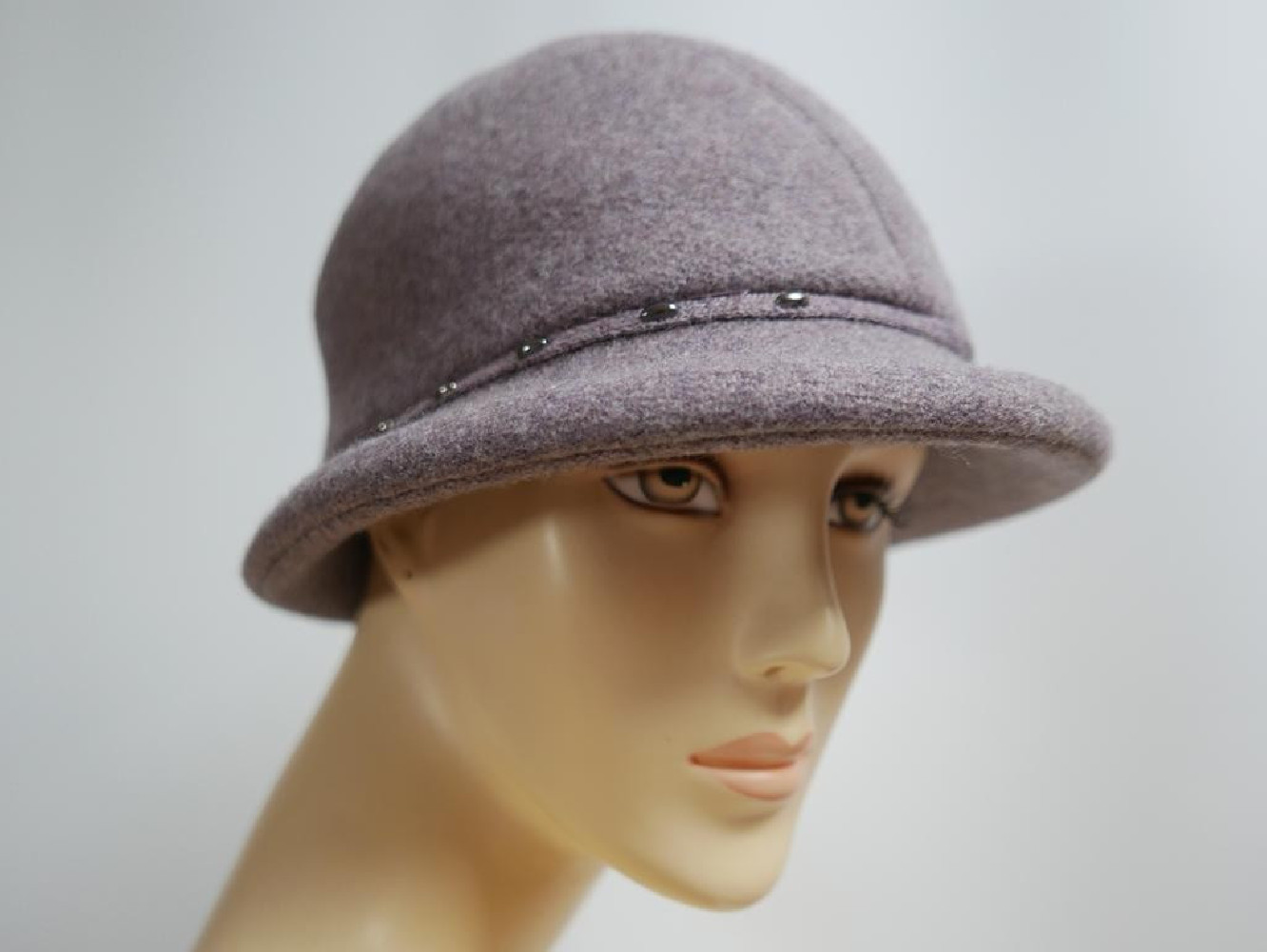 Wrzosowy kapelusz tkanina do 58 cm- regulowany