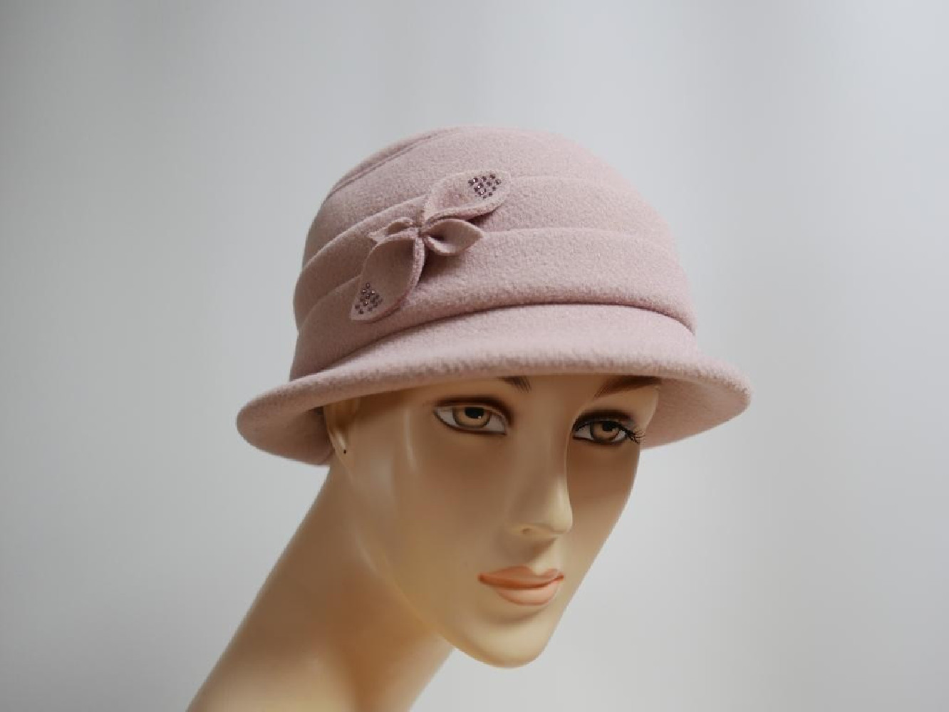 Rózowy kapelusz tkanina do 58 cm- regulowany