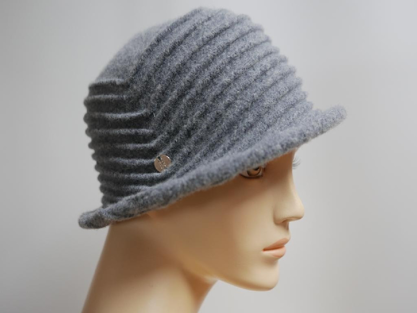 Szary kapelusz dzianina wełniana 57-59 cm