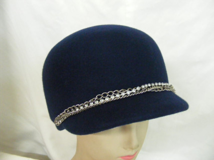 Suzanne - granatowa oficerka filc 57-60 cm