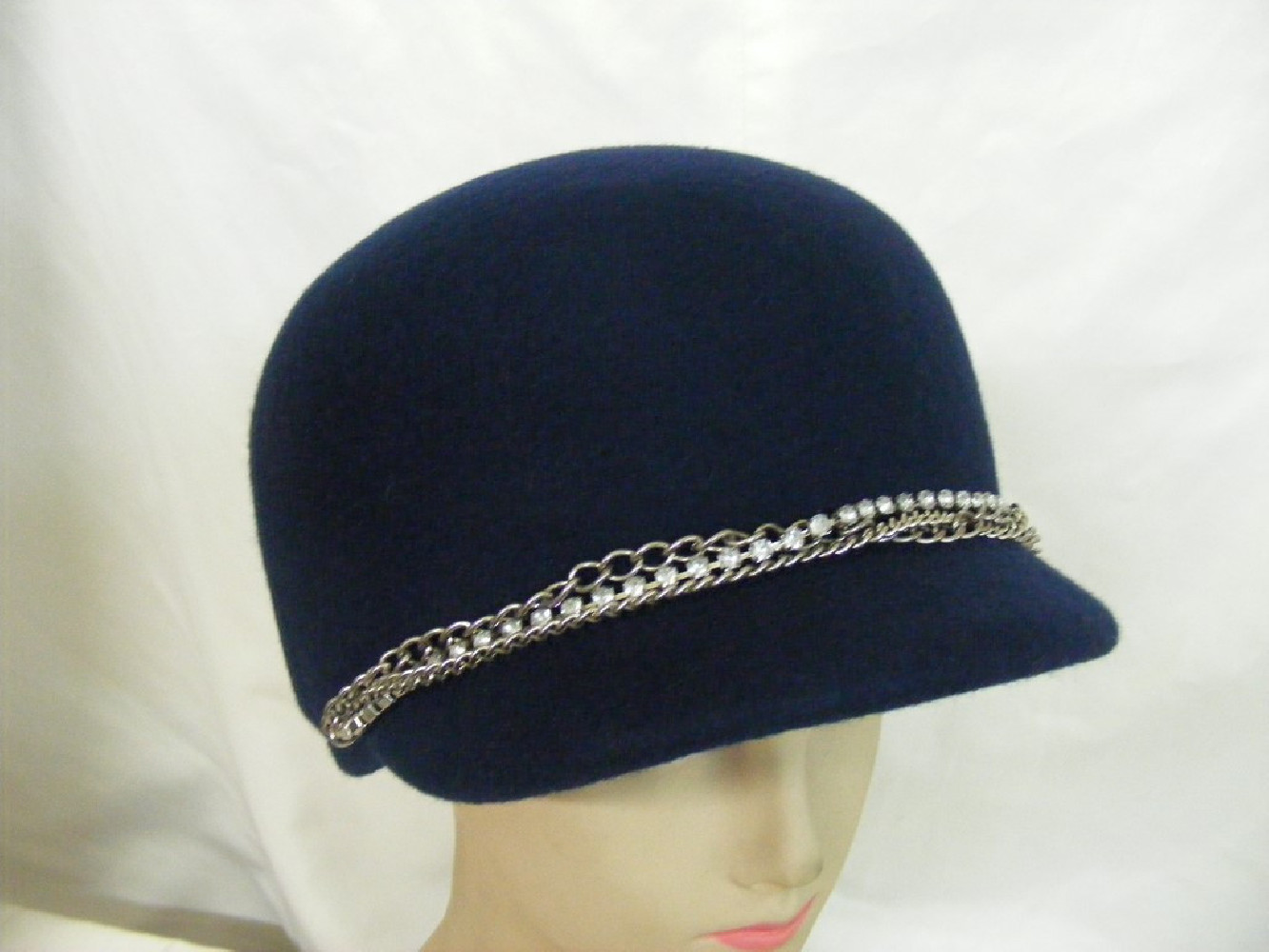 Suzanne - granatowa oficerka filc 57-60 cm