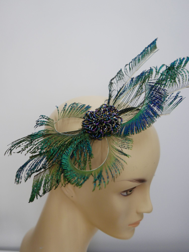 Pawie pióra- fascynator | Zuwika Design