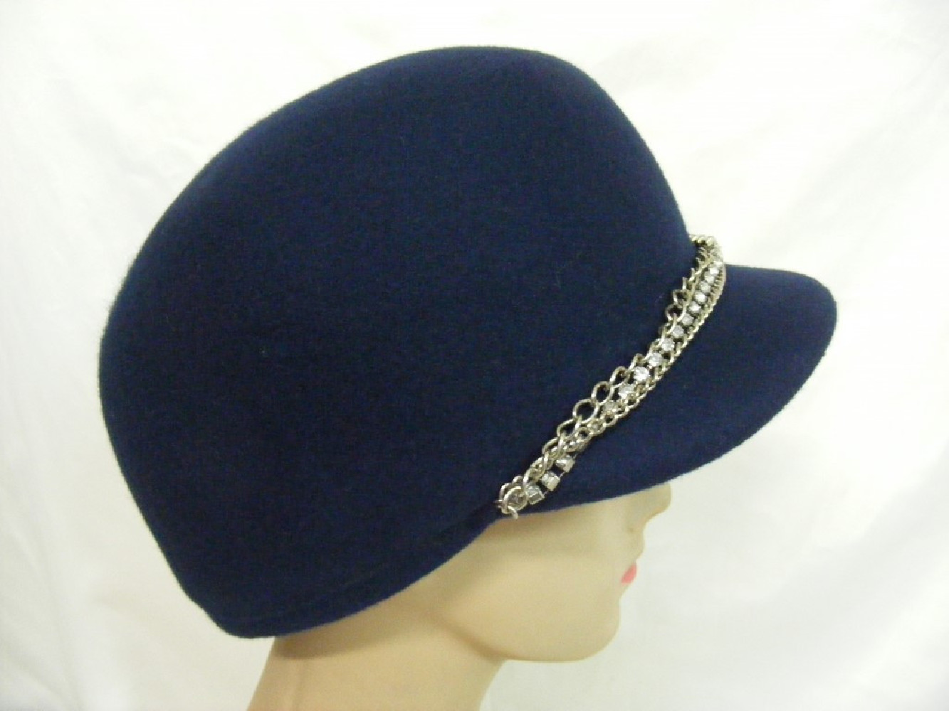 Suzanne - granatowa oficerka filc 57-60 cm