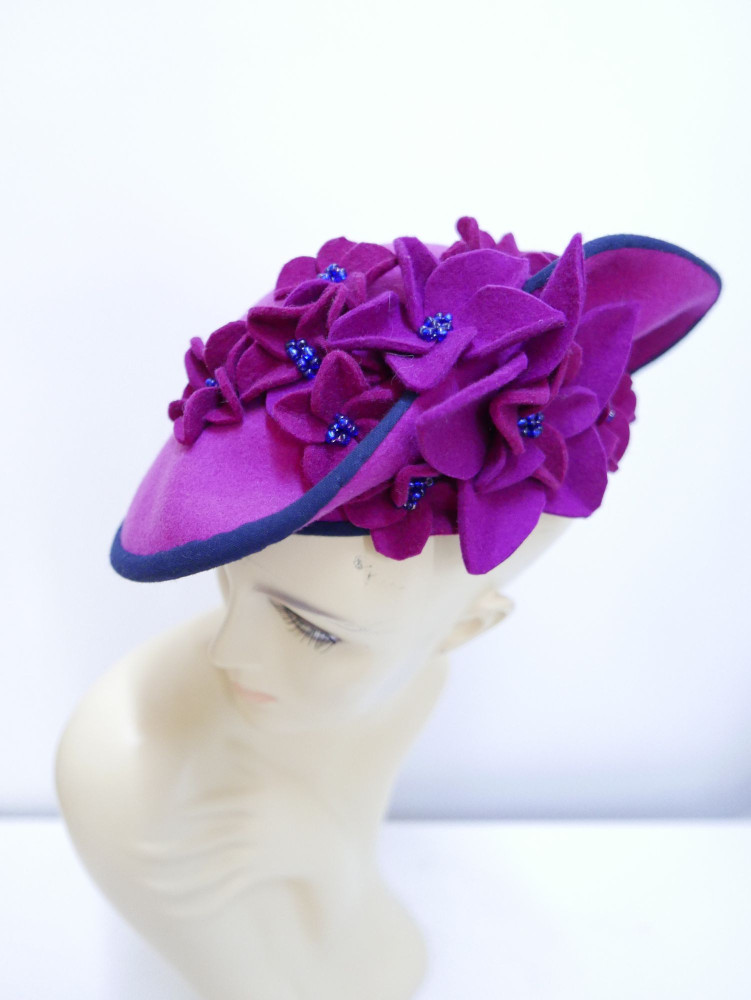 Gardenia kapelusz z kwiatami 100% wełna | Zuwika Design