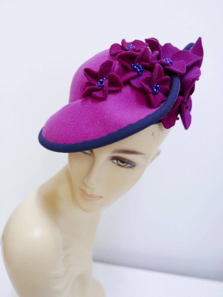 Gardenia kapelusz z kwiatami 100% wełna | Zuwika Design