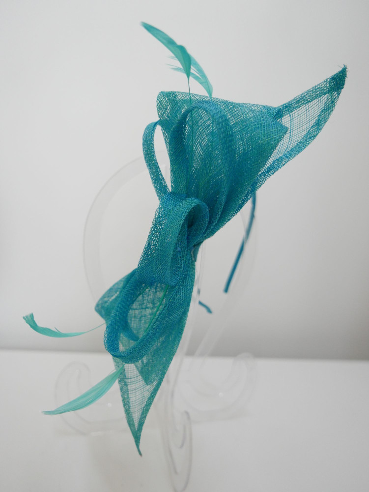 copy of copy of copy of copy of copy of copy of copy of copy of Biało czarny fascynator z woalką na przepasce