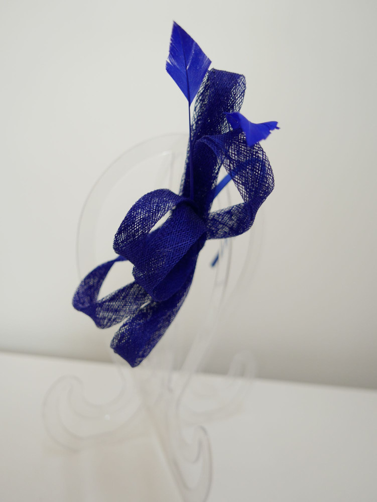 copy of copy of copy of copy of copy of copy of Biało czarny fascynator z woalką na przepasce