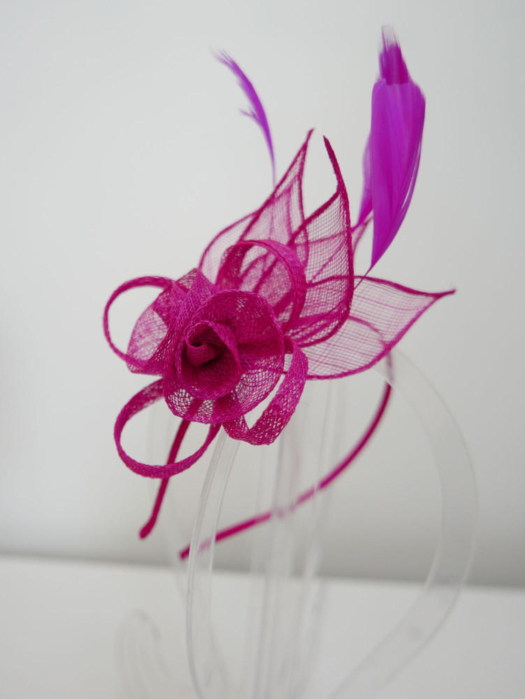 copy of copy of copy of copy of copy of copy of copy of copy of Biało czarny fascynator z woalką na przepasce