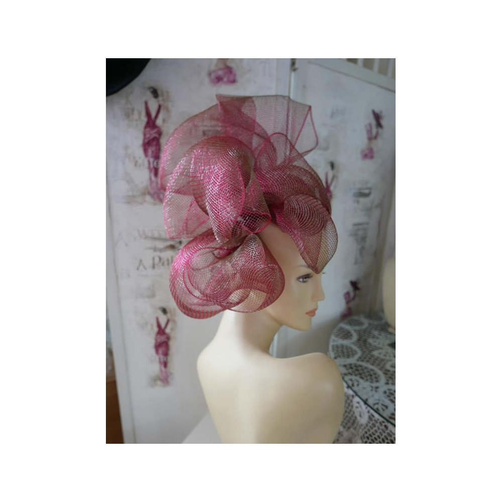 Bordowo zielony efektowny fascynator