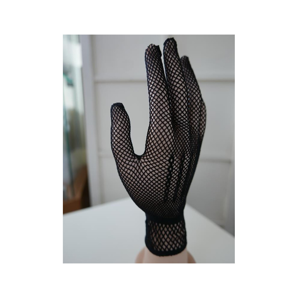 Rękawiczki czarne ażurowe-siateczka elastyczna