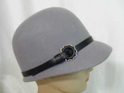 Janette- szara czapka dżokejka filc 54-56 cm