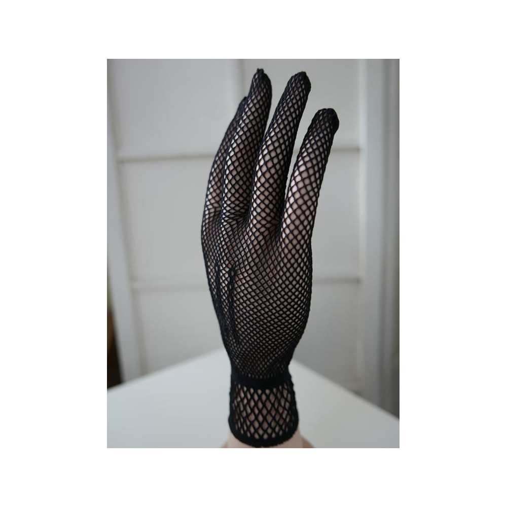 Rękawiczki czarne ażurowe-siateczka elastyczna
