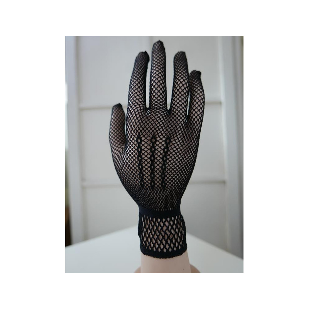 Rękawiczki czarne ażurowe-siateczka elastyczna