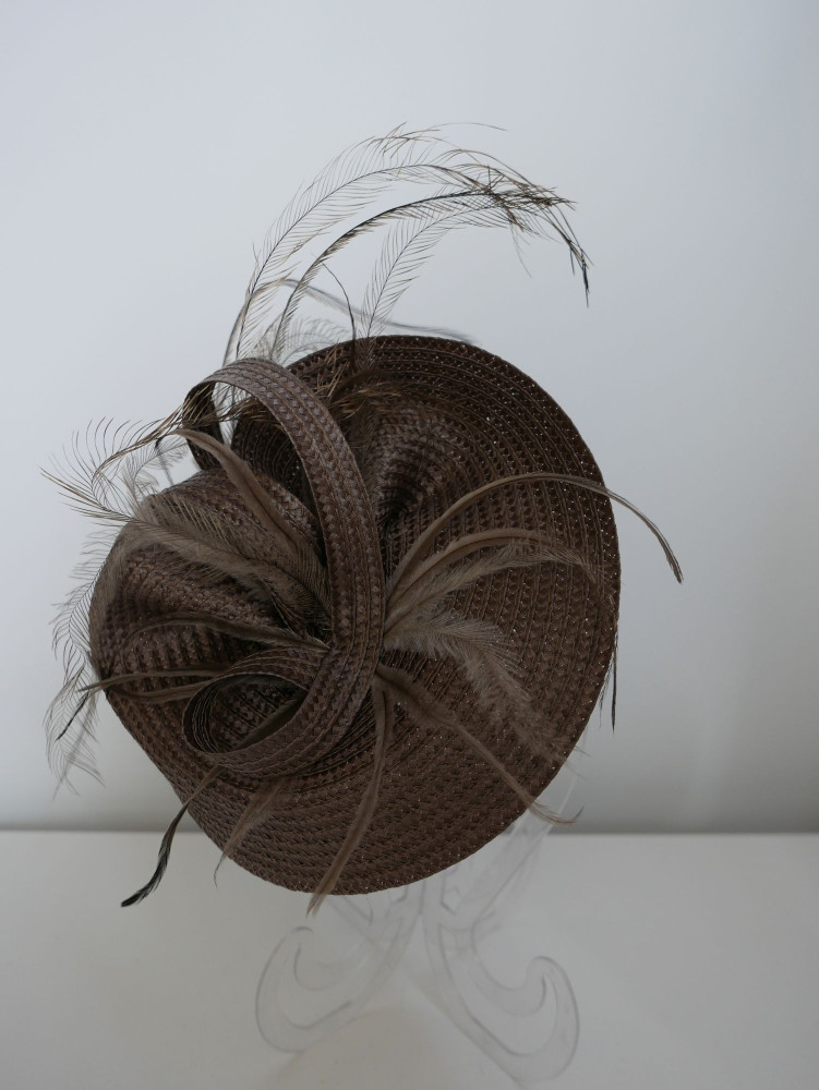 Brązowy fascynator na przepasce | Zuwika Design