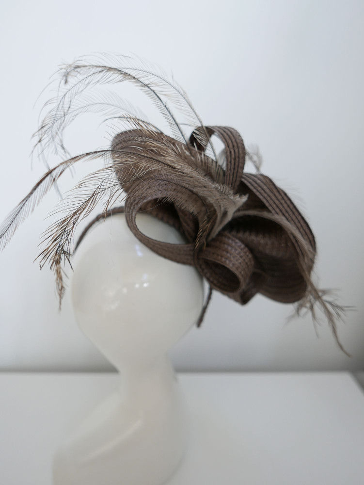 copy of copy of copy of copy of copy of copy of copy of copy of copy of Biało czarny fascynator z woalką na przepasce