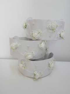 Biały z zielenią koszyczek do sypania kwiatów | Zuwika Design