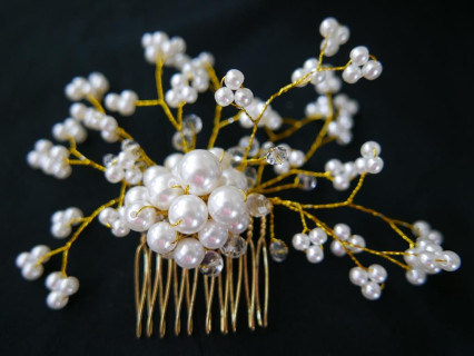 Stroik na grzebieniu 14 cm złota osnowa