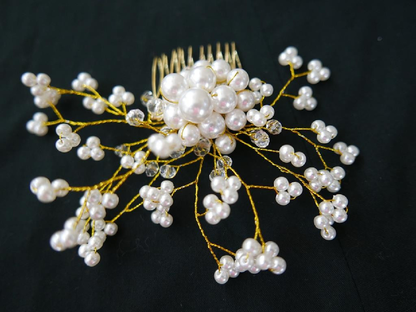 Stroik na grzebieniu 14 cm złota osnowa