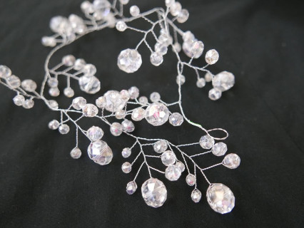 Wężyk - fantazyjny stroik 38 cm srebrna osnowa