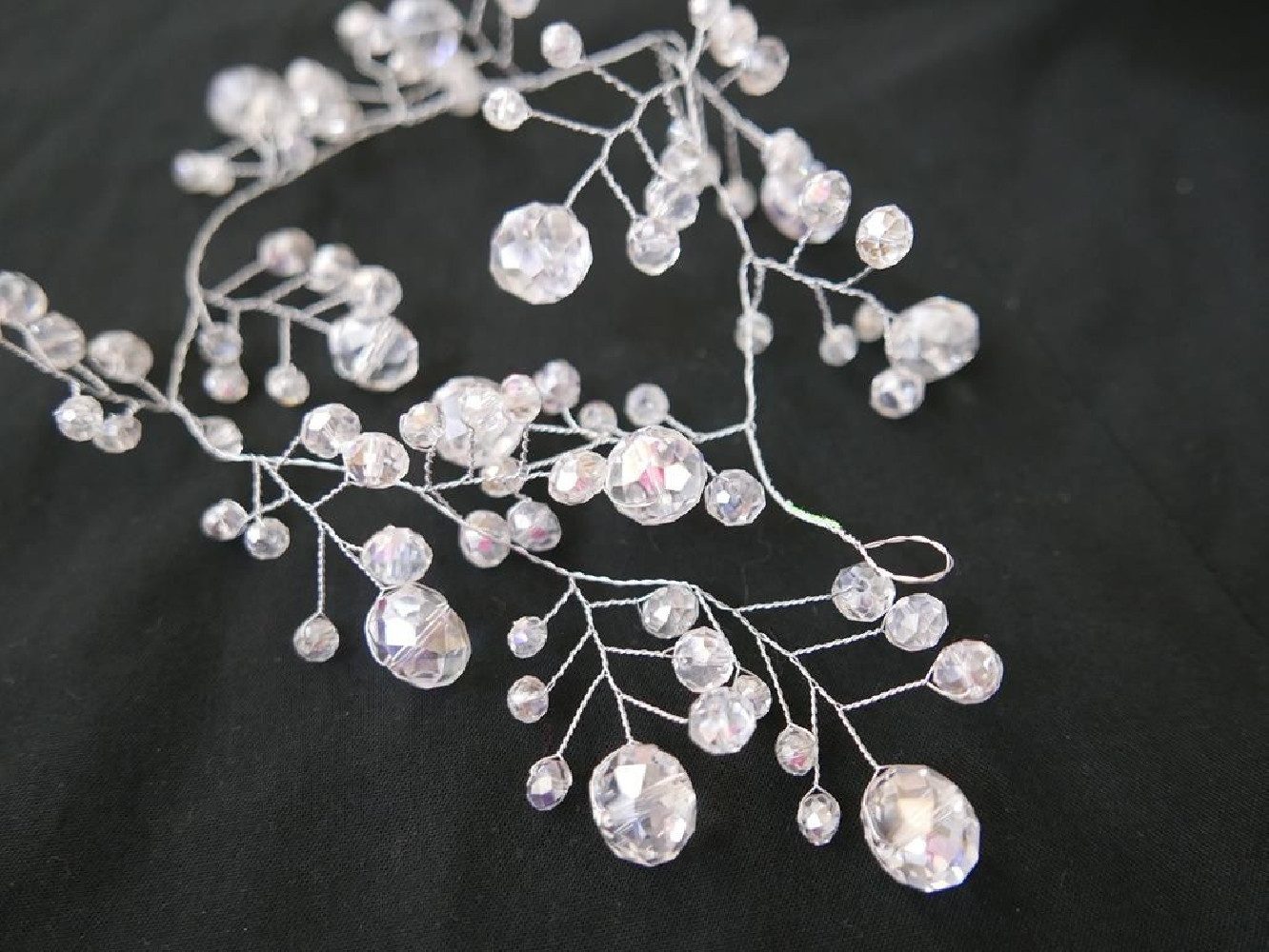 Wężyk - fantazyjny stroik 38 cm srebrna osnowa