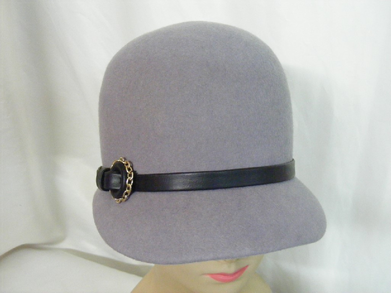 Janette- szara czapka dżokejka filc 54-56 cm