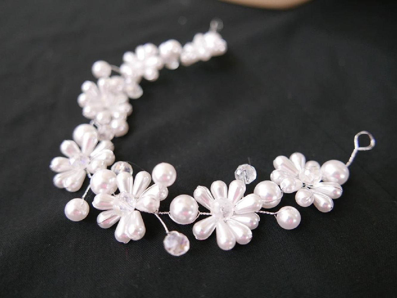 Wężyk - fantazyjny stroik 25 cm srebrna osnowa