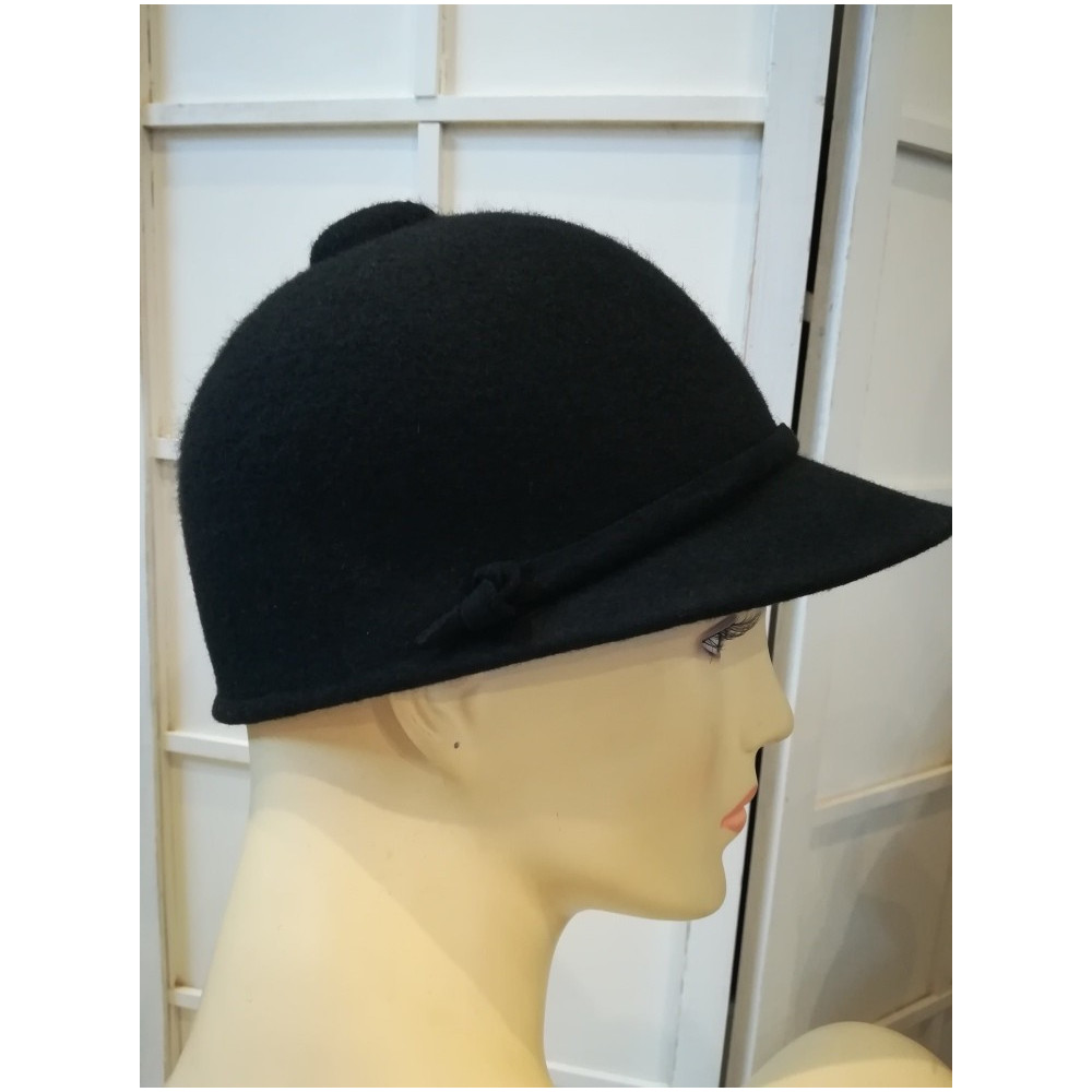 Ala czarna czapka dżokejka filc 55-58 cm