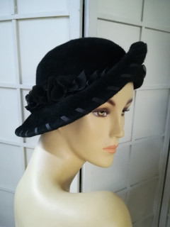 Lauren czarny kapelusz 53-56 cm