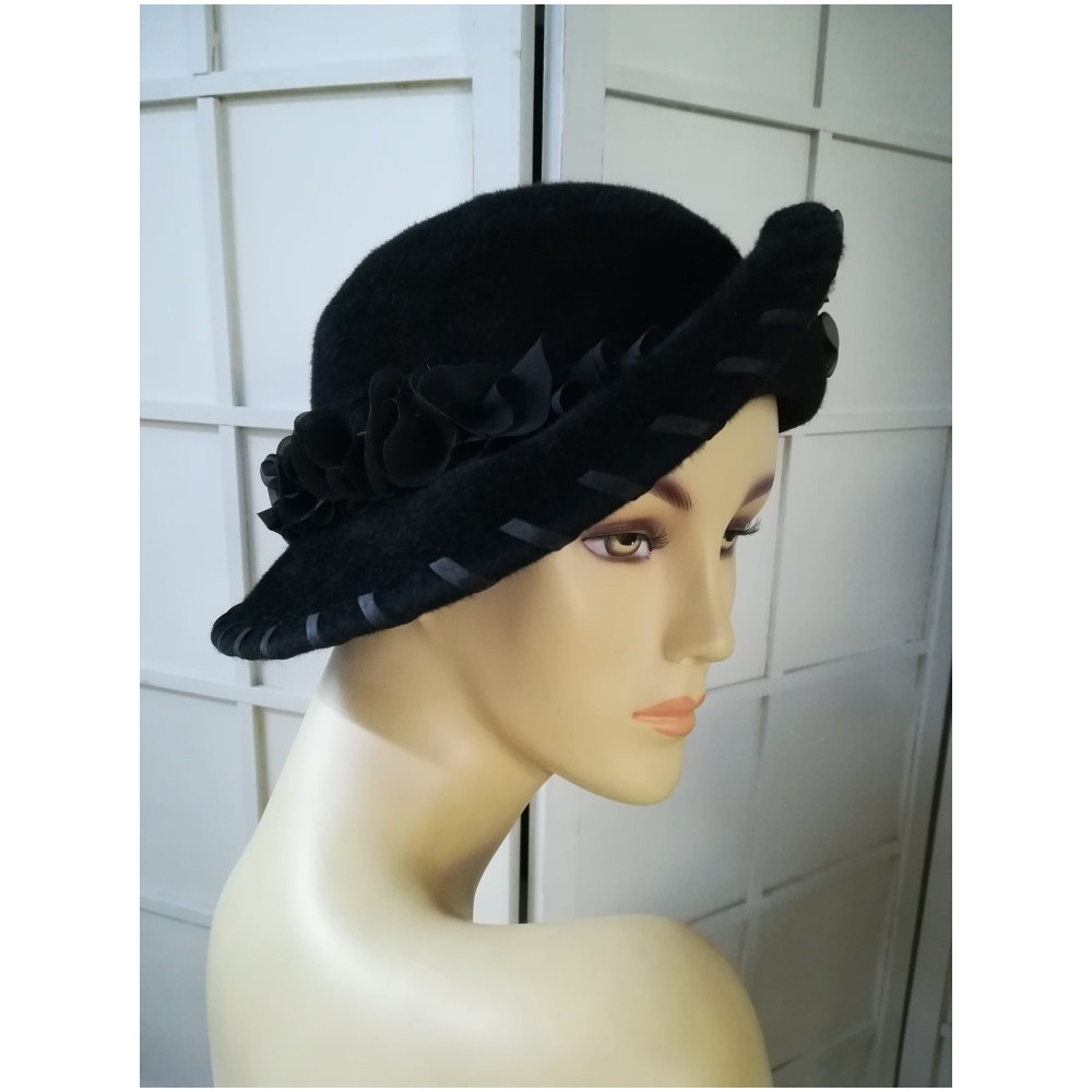 Lauren czarny kapelusz 53-56 cm