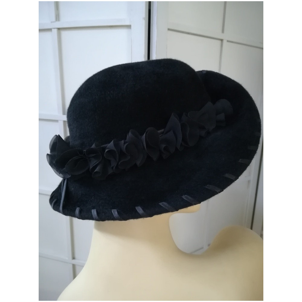 Lauren czarny kapelusz 53-56 cm