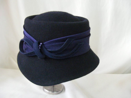 Tola granatowy kapelusz filcowy -54 -57m