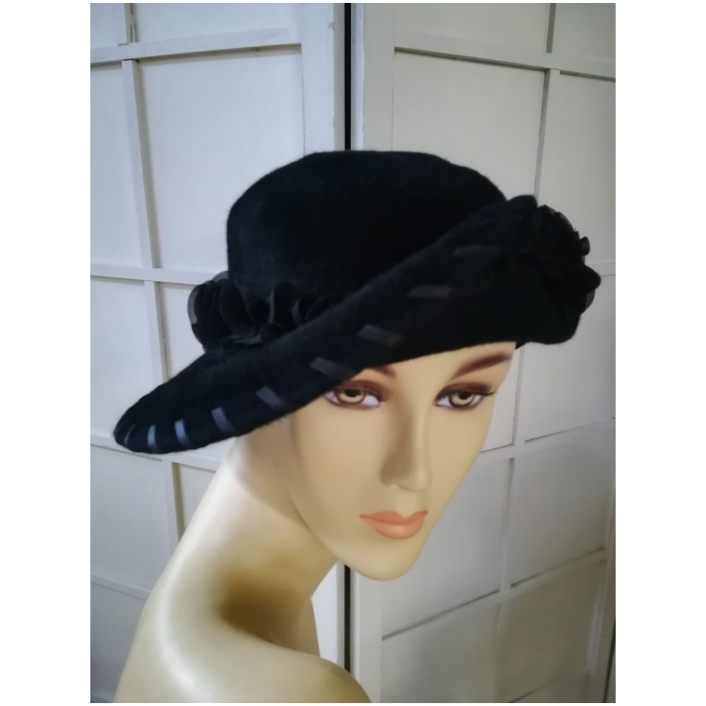 Lauren czarny kapelusz 53-56 cm