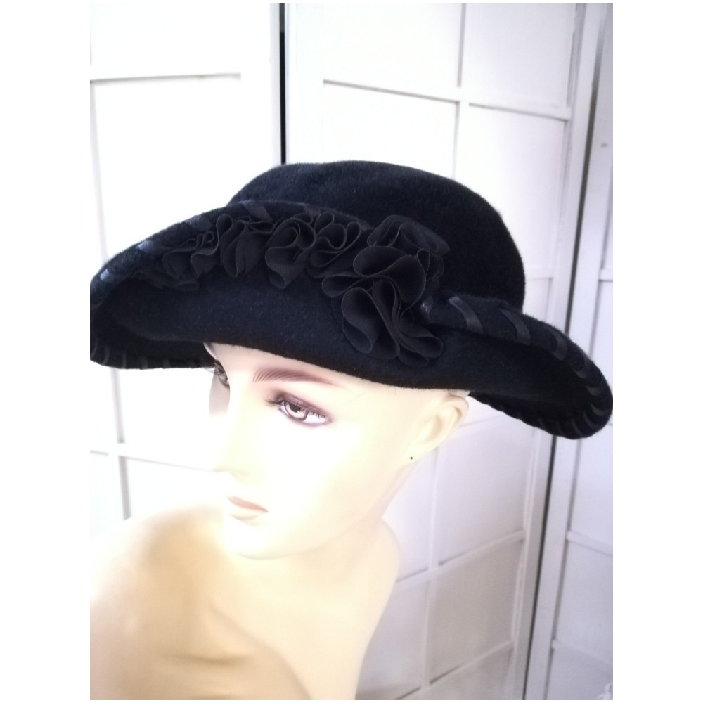 Lauren czarny kapelusz 53-56 cm