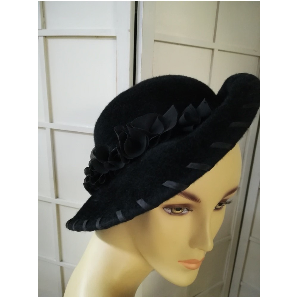 Lauren czarny kapelusz 53-56 cm