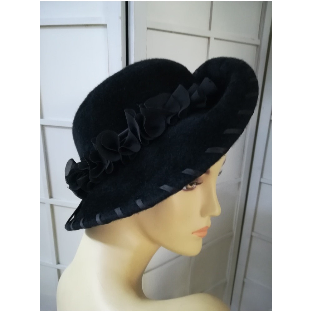 Lauren czarny kapelusz 53-56 cm