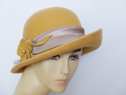 Clare- miodowy kapelusz filcowy-57-59  cm