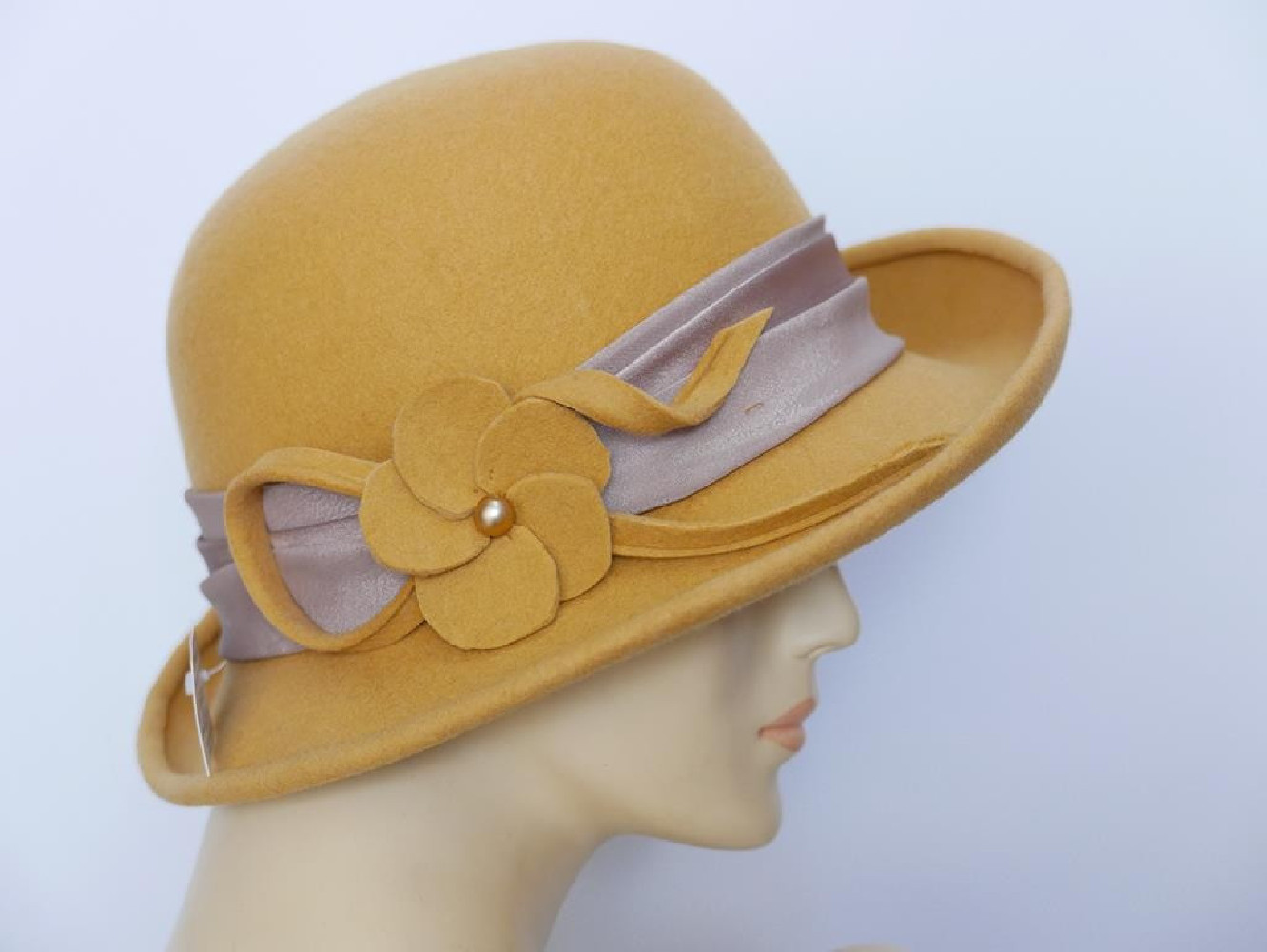 Clare- miodowy kapelusz filcowy-57-59  cm