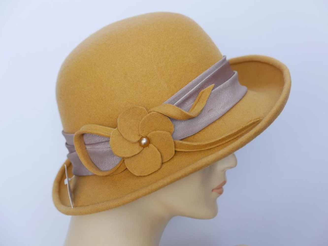 Clare- miodowy kapelusz filcowy-57-59  cm