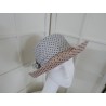 Kropeczki szaro beżowy kapelusz tkanina z rondem do modelowania54-57 cm